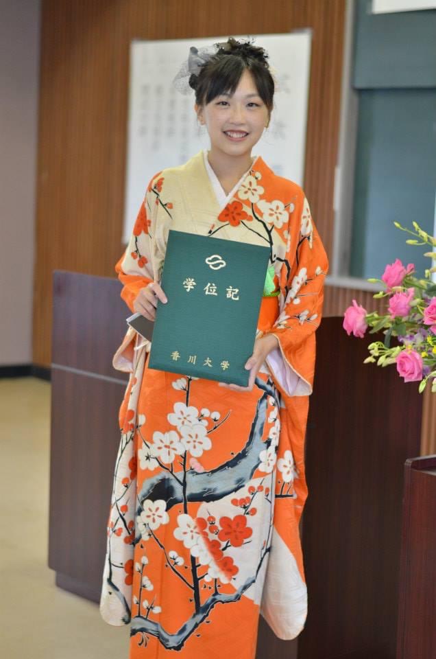 Graduation of Stephanie Ho at Kagawa University Food Science